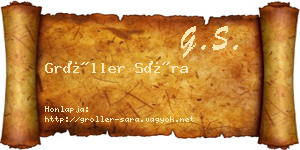 Gröller Sára névjegykártya