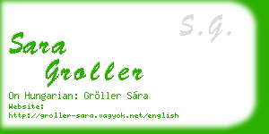 sara groller business card
